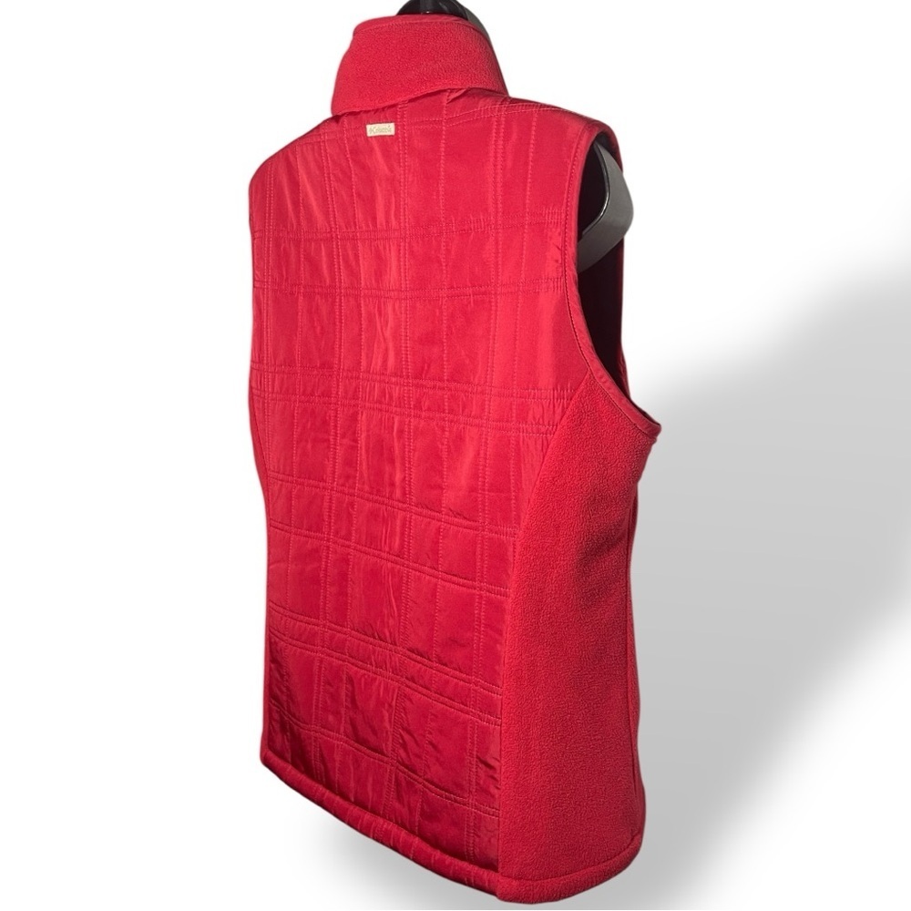 Columbia Red Quilted Sherpa Lined Vest Size Medium - Picture 10 of 15